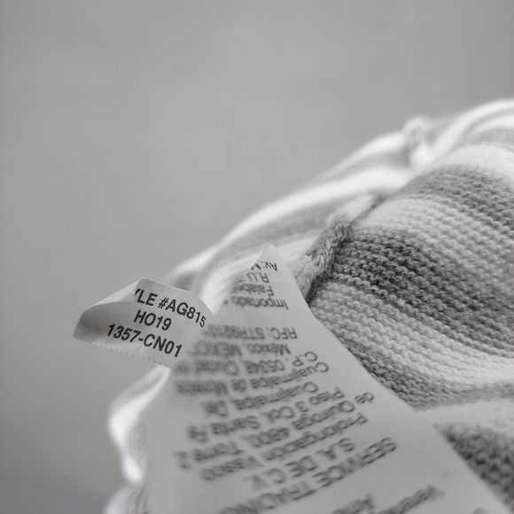 JCrew Sweater Long Sleeve Crew Neck Stripe Cotton Gray White Large Mens - Picture 7 of 7